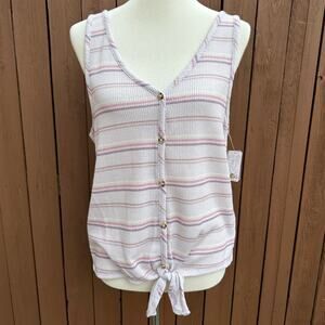 Mudd | NWT Size XL Lilac Mauve Stripe Tank with Tie Bottom